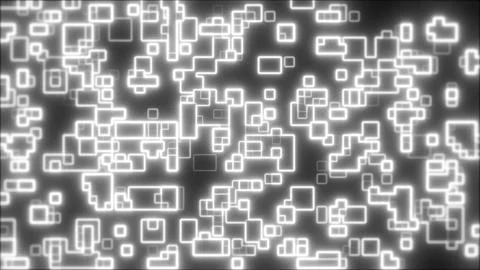 Abstract white glowing digital grid of rectangles and squares on a dark bac.. 库存插图