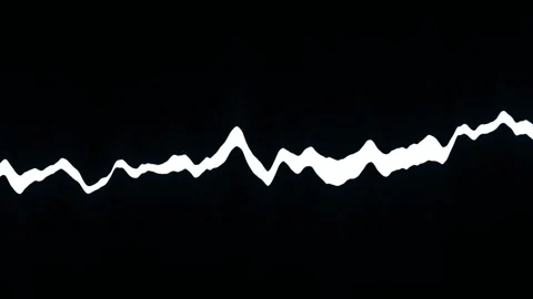 Abstract white glowing electrical energy wave line oscillating on black Stock Footage 334928482