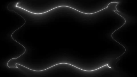 Abstract white glowing frame on black background Stock Footage 284400871
