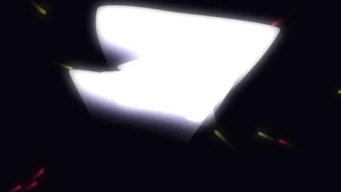 Abstract white glowing geometric shapes moving on black background 動画素材 336796404