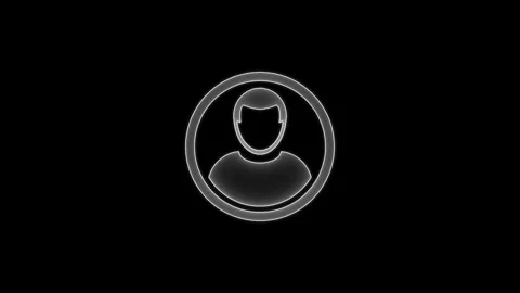 Abstract white glowing human avatar line art animation on black background .. Stock Footage 333878164