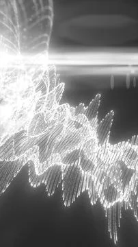 Abstract white glowing wave made of luminous lines and particles, symbolizi.. Stock Illustration