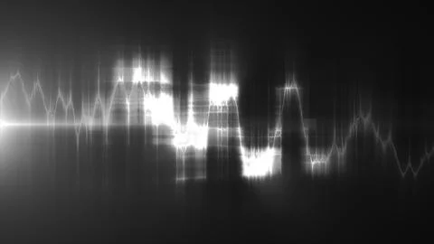 Abstract white glowing waveform on a dark background, illustrating clean so.. Stock Illustration