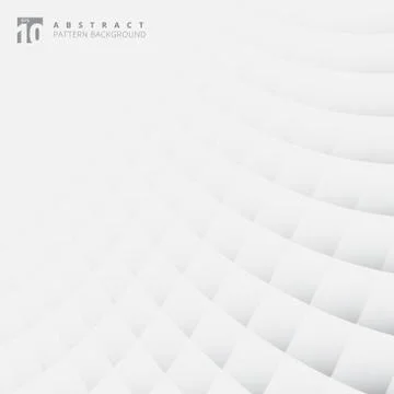 Abstract white gradient square pattern perspective background and texture. Stock Illustration