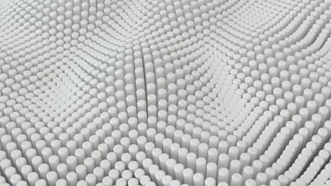 Abstract white gray background with cylinders. Ceramic round tiles. Geometry  Stock Illustration