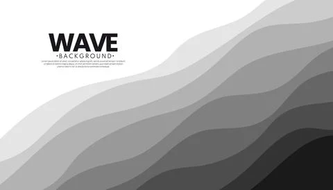 Abstract white gray wave background. Minimal style gray wave curve pattern .. Stock Illustration