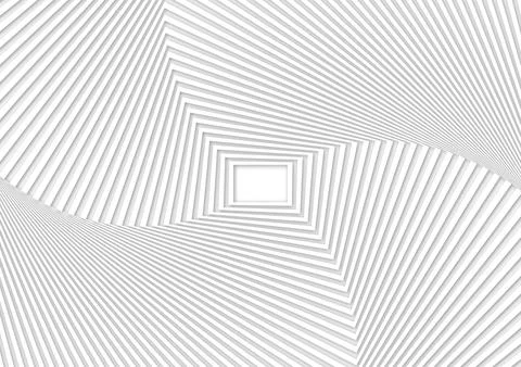 Abstract white grey background, winding entwine rectangle geometric rings Stock Illustration