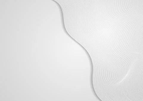 Abstract white grey curved linear waves minimal elegant background 스톡 일러스트