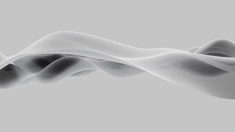 Abstract white grey liquid wave - milk silk texture loop Stock Footage 340227505