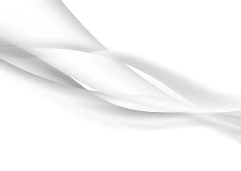 Abstract white grey smooth blurred glossy waves background Stock Illustration