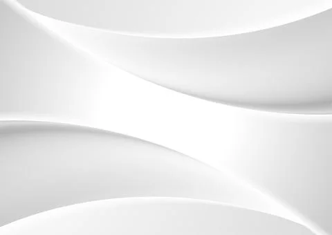 Abstract white grey smooth glossy waves elegant background Stock Illustration