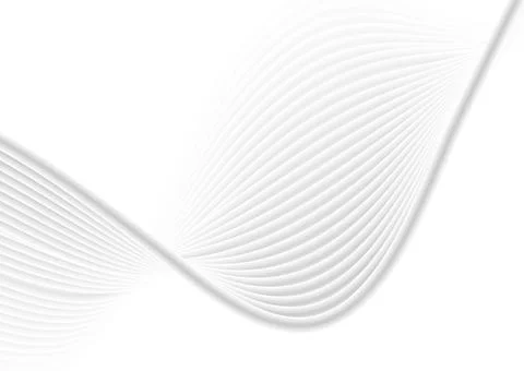 Abstract white grey smooth linear waves minimal elegant background Stock Illustration