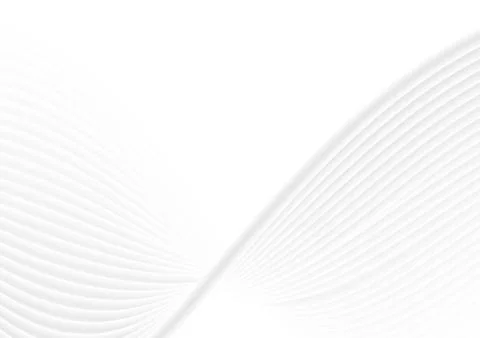 Abstract white grey waves and lines pattern Stock Illustration