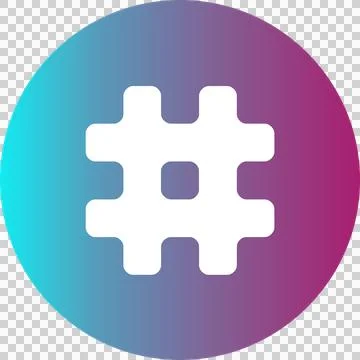Abstract white grid symbol is appearing on flat circular gradient disc with Stock Illustration