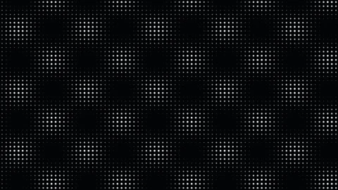 Abstract white halftone dot grid pattern on black background Stock Footage 335934258