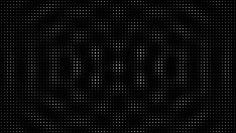Abstract white halftone dot grid pulsing on black background Stock Footage 335938438