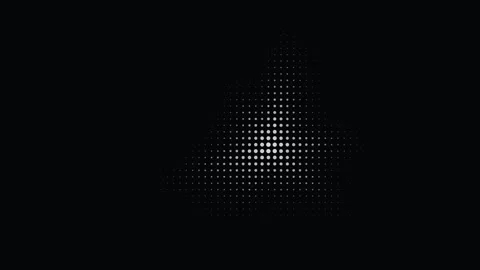 Abstract white halftone dot matrix pulsing on black Stock Footage 336636636