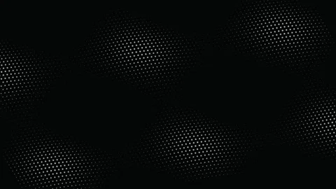Abstract white halftone dot pattern moving on black background Stock Footage 335883525