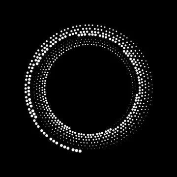 Abstract white halftone dots shape in circle form Stock Illustration