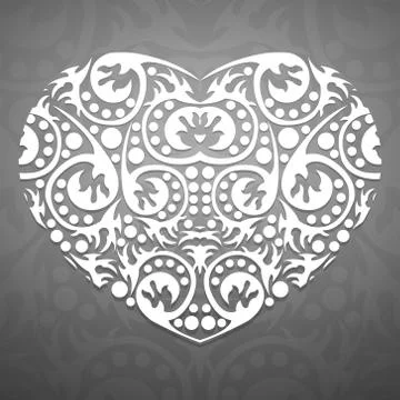 Abstract white heart Stock Illustration