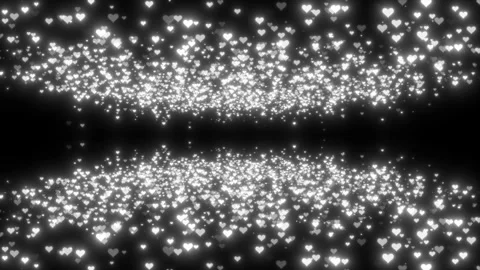 Abstract white heart particles falling video animated background Stock Footage 341848521