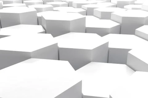 Abstract white hexagon cube 3D background Illustrazione stock