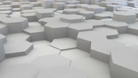 Abstract white hexagon geometric surface Stock Footage 190000665