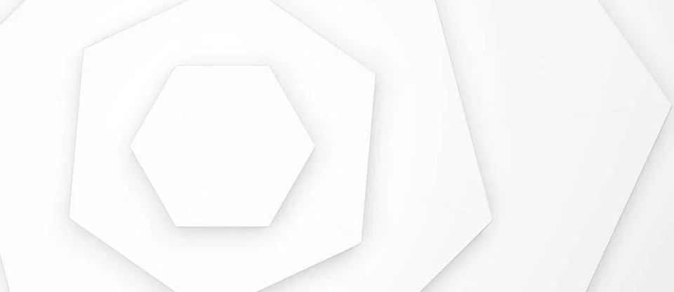 Abstract white hexagon pattern as background - 3D Illustration abstract wh... Stock Photos