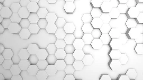 Abstract White Hexagon Pattern Stock Illustration