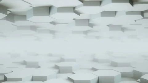 Abstract white Hexagon wall Geometric Surface Loop clean minimal hexagonal grid Stock Footage 157375118