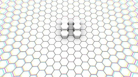Abstract white Hexagonal Abstract white Hexagonal. Computer generated 3d r... Stock Photos