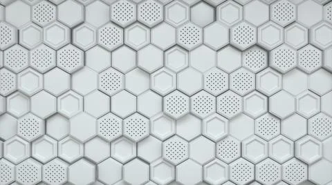 Abstract white hexagonal background. Embossed Hexagon, honeycomb white Backgr Stock Illustration