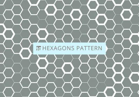 Abstract white hexagonal pattern on gray background. Honeycomb design. Chemis Stock Illustration