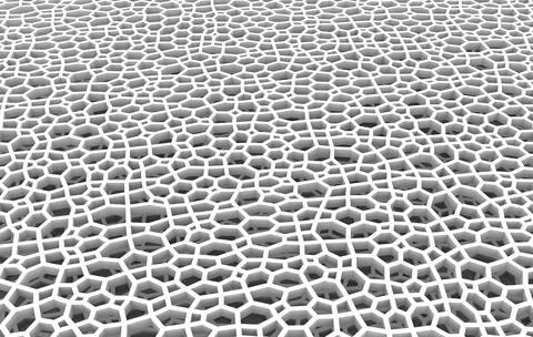 Abstract white honeycomb grid structure. 3d illustration,rendering  backgroun Stock Illustration