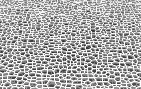 Abstract white honeycomb grid structure. 3d illustration,rendering  backgroun Stock Illustration