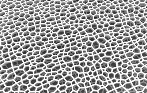 Abstract white honeycomb grid structure. 3d illustration,rendering  backgroun Stock Illustration