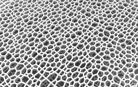 Abstract white honeycomb grid structure. 3d illustration,rendering  backgroun Stock Illustration