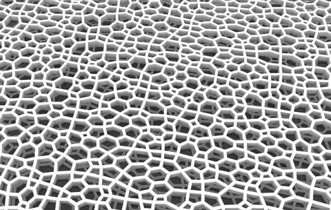 Abstract white honeycomb grid structure. 3d illustration,rendering  backgroun Stock Illustration