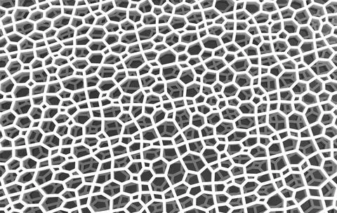 Abstract white honeycomb grid structure. 3d illustration,rendering  backgroun Stock Illustration