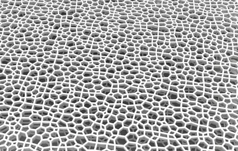 Abstract white honeycomb grid structure. 3d illustration,rendering  backgroun Stock Illustration