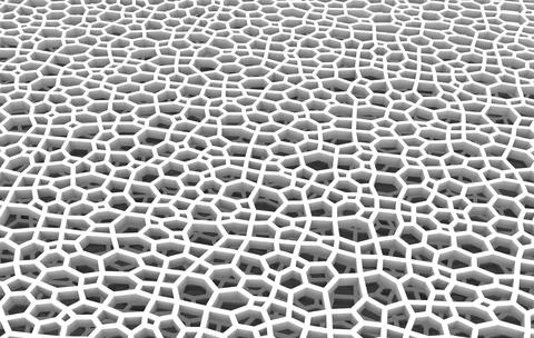 Abstract white honeycomb grid structure. 3d illustration,rendering  backgroun Illustrazione stock