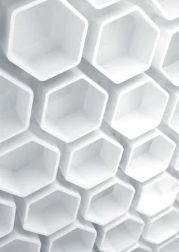 Abstract white honeycomb pattern on the wall Illustrazione stock