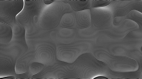 Abstract white horizontal lines with abstract pattern on black background Stock Footage 296053330