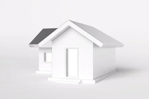 Abstract white house isolate on white background. Modern architecture Stock Illustration