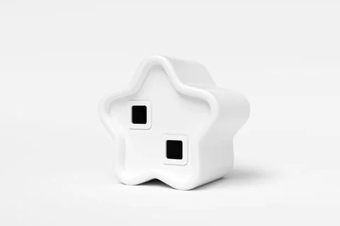 Abstract white house star shape on white background. Modern architecture Stock Illustration