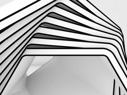Abstract white installation fragment 3d Illustrazione stock