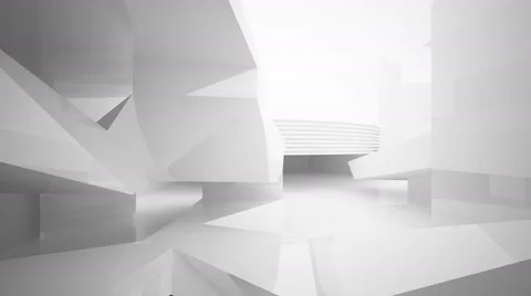 Abstract white interior.  3D rendering. animation Stockbeeldmateriaal 55116700