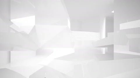 Abstract white interior.  3D rendering. animation Vídeos de archivo 55314609