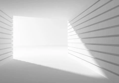 Abstract white interior with angle of light 3d Stock Illustration