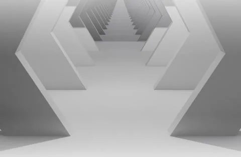 Abstract white interior background, perspective Stock Illustration